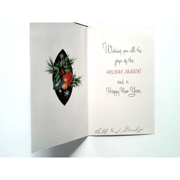 Vintage Christmas Holiday Cheer Greeting Card Made in USA - Picture 2 of 3